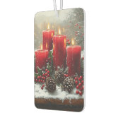 Rote Weihnachtskerzen Tannenzapfen Stechpalme Autolufterfrischer (Links)