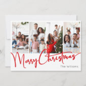 Rote Weihnachtskrippe Frohe Weihnachten Sieben Fot (Vorderseite)