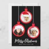 Rote Weihnachtskugeln Frohe Weihnachten 3 Fotos Co (Vorderseite)