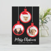 Rote Weihnachtskugeln Frohe Weihnachten 3 Fotos Co (Stehend Vorderseite)