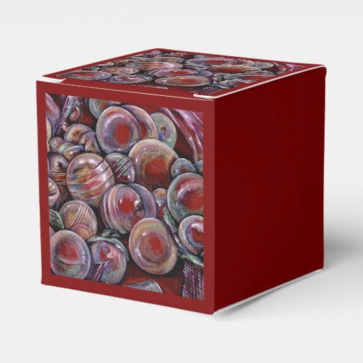 Rote Weihnachtskugeln Geschenkschachtel (Vorderseite)