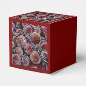 Rote Weihnachtskugeln Geschenkschachtel (Rückseite)