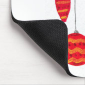 rote Weihnachtskugeln Mousepad (Ecke)