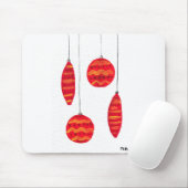 rote Weihnachtskugeln Mousepad (Mit Mouse)