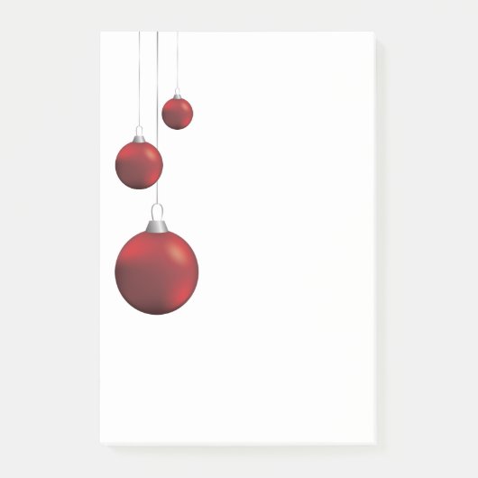 Rote Weihnachtskugeln Post-it Klebezettel (Vorderseite)