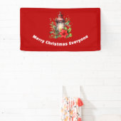 Rote Weihnachtslattern Poinsettia und Kiefer Banner (InSitu)