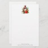 Rote Weihnachtslattern Poinsettia und Kiefer Briefpapier (Vorne/Hinten)