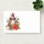 Rote Weihnachtslattern Poinsettia und Kiefer Post-it Klebezettel (Büro)