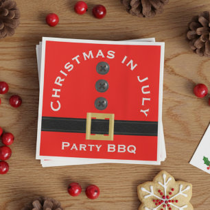 Rote Weihnachtsmann-Weihnachten-im-Juli-Papier-Ser Serviette