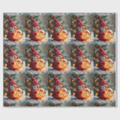 rote Weihnachtsmannmütze Geschenkpapier (Flach)
