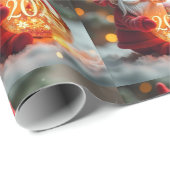 rote Weihnachtsmannmütze Geschenkpapier (Rolleneckpunkt)