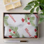 Rote Weihnachtsmannmütze Ornamente an der Kiefernf Seidenpapier (Geschenk)