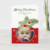 Rote Weihnachtsmannmütze Pine Frohe Weihnachten Fo (Vorderseite)