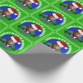 Rote Weihnachtsmannmütze Trump zitterte Weihnachte Geschenkpapier (Ecke)