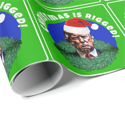 Rote Weihnachtsmannmütze Trump zitterte Weihnachte Geschenkpapier (Rolleneckpunkt)