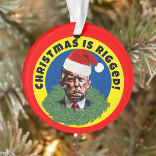 Rote Weihnachtsmannmütze Trump zitterte Weihnachte Ornament