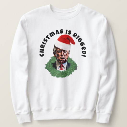 Rote Weihnachtsmannmütze Trump zitterte Weihnachte Sweatshirt (Design vorne)