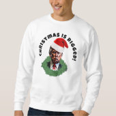 Rote Weihnachtsmannmütze Trump zitterte Weihnachte Sweatshirt (Vorderseite)