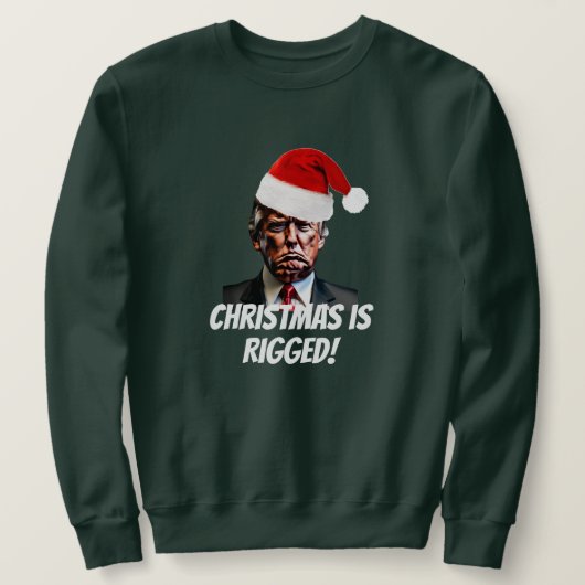 Rote Weihnachtsmannmütze Trump zitterte Weihnachte Sweatshirt (Design vorne)