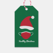 Rote Weihnachtsmannmütze und Gesichtsmaske Geschenkanhänger (Vorderseite)