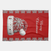 Rote Weihnachtsmannmütze Weihnachten Urlaub Küche Geschirrtuch (Horizontal)