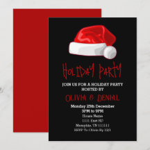 Rote Weihnachtsmannmütze Weihnachtsfeiertag Schwar