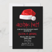 Rote Weihnachtsmannmütze Weihnachtsfeiertag Schwar Feiertagskarte (Vorderseite)