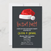 Rote Weihnachtsmannmütze Weihnachtsfeiertag Schwar Feiertagskarte (Vorderseite)