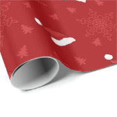 Rote Weihnachtsmannmützeschneeflocke des Geschenkpapier (Rolleneckpunkt)