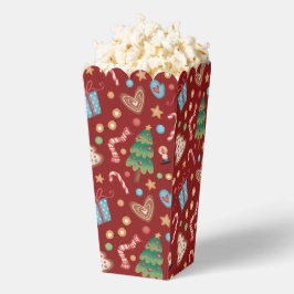 Rote Weihnachtsmuster-Popcorn-Partygeschenkbox Geschenkschachtel