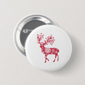 Rote Weihnachtsrotwild mit Schneeflocken Button (Vorne & Hinten)