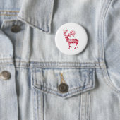 Rote Weihnachtsrotwild mit Schneeflocken Button (Beispiel)