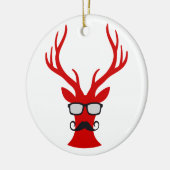 Rote Weihnachtsrotwild mit Schnurrbart- und Keramikornament (Links)