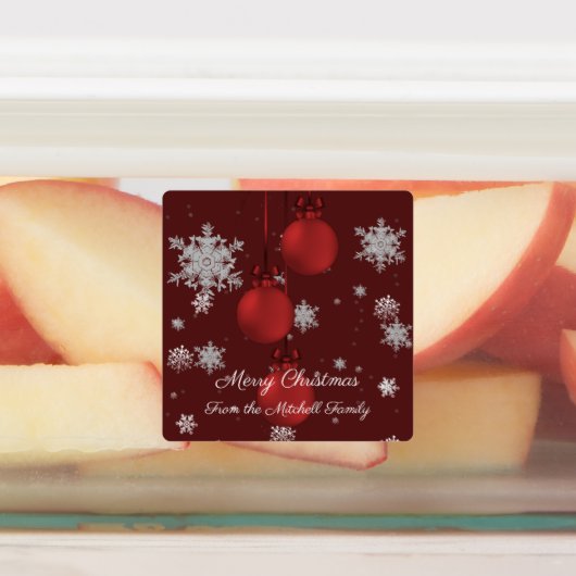 Rote Weihnachtsschmuck Baking Labels Etiketten (Befestigt)
