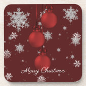 Rote Weihnachtsschmuck Getränke Coaster Getränkeuntersetzer (Vorderseite)
