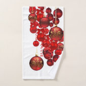 Rote Weihnachtsschmuck Holidays Badetücher Set (Handtuch)