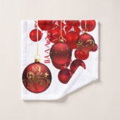 Rote Weihnachtsschmuck Holidays Badetücher Set (Waschlappen)