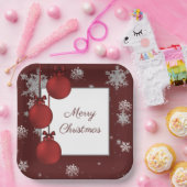 Rote Weihnachtsschmuck Papierplatte Pappteller (Party)