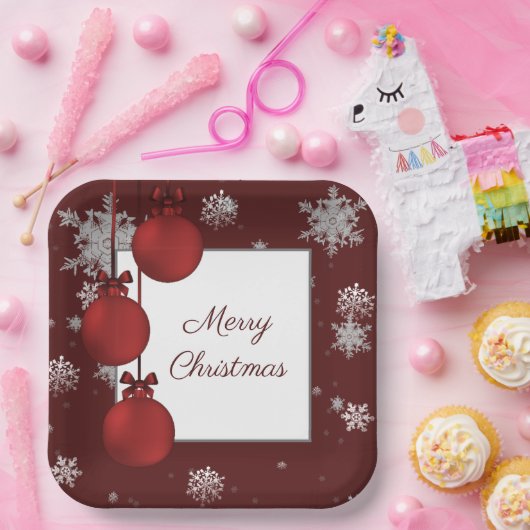 Rote Weihnachtsschmuck Papierplatte Pappteller (Party)