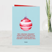 Rote Weihnachtsschmuckkarte Feiertagskarte (Rückseite)