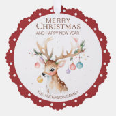 Rote Weihnachtsschmuckkarte für Wasserfarben Ornament Karte (Vorderseite)