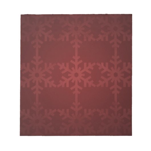 Rote Weihnachtsschneeflocken Notizblock (Vorderseite)