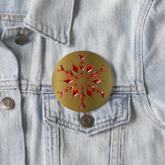 Rote Weihnachtsstars auf Gold Button (Beispiel)