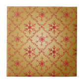 Rote Weihnachtsstars auf Gold Fliese (Vorderseite)