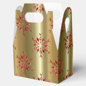 Rote Weihnachtsstars auf Gold Geschenkschachtel (Geöffnet)