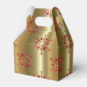 Rote Weihnachtsstars auf Gold Geschenkschachtel (Vorderseite)