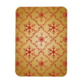 Rote Weihnachtsstars auf Gold Magnet (Vertikal)