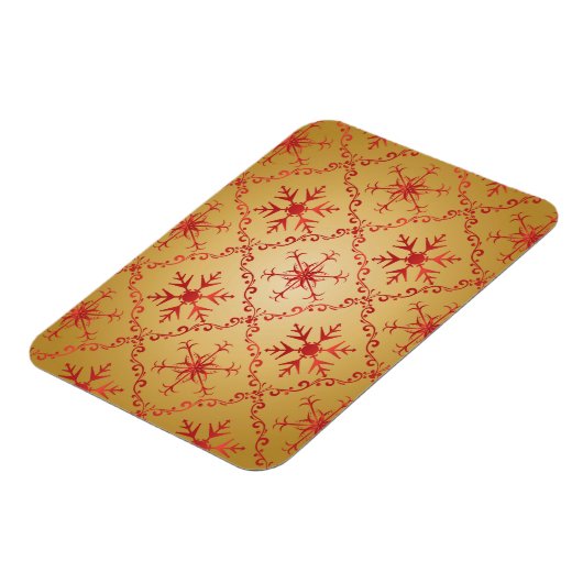Rote Weihnachtsstars auf Gold Magnet (Linke Seite)