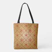 Rote Weihnachtsstars auf Gold Tasche (Rückseite)
