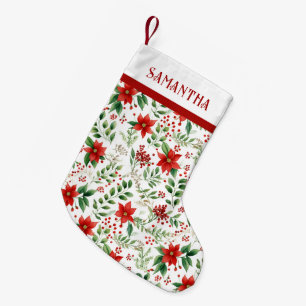 Rote Weihnachtsstern-Tropische Weihnachtspattern Kleiner Weihnachtsstrumpf